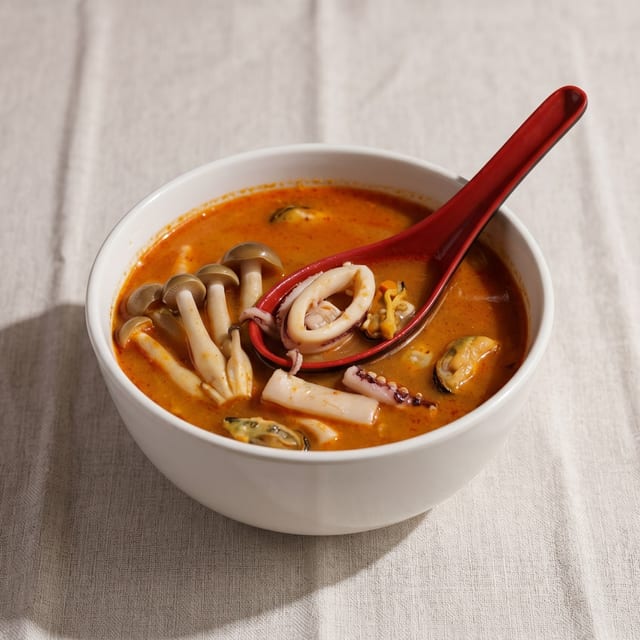 Spicy Seafood Mushroom Miso Soup (GF).