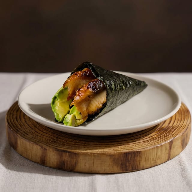 Eel Avocado Handroll.