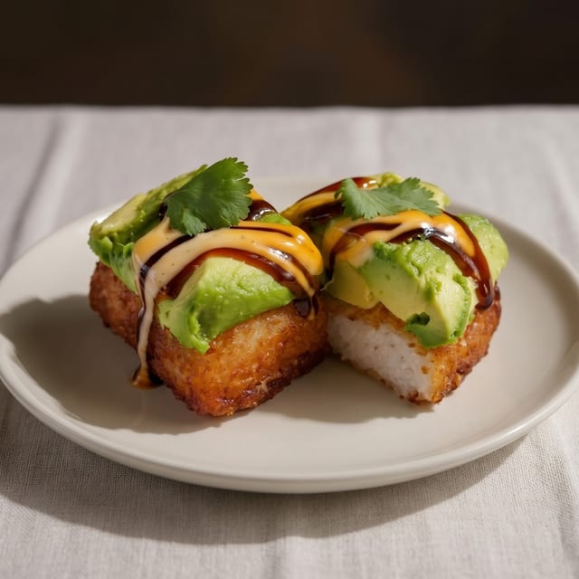 Avocado Crispy Rice (V) (VG).